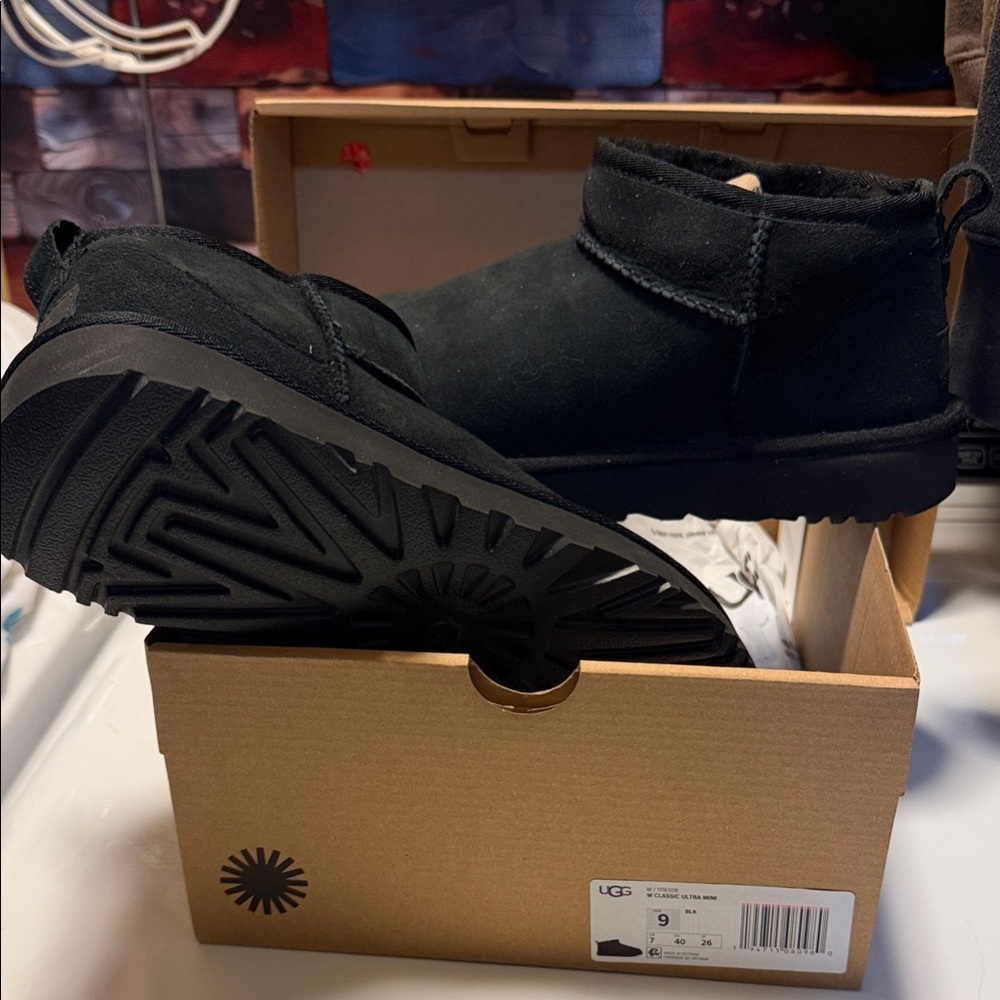 UGG Black Ankle Boots Size 9